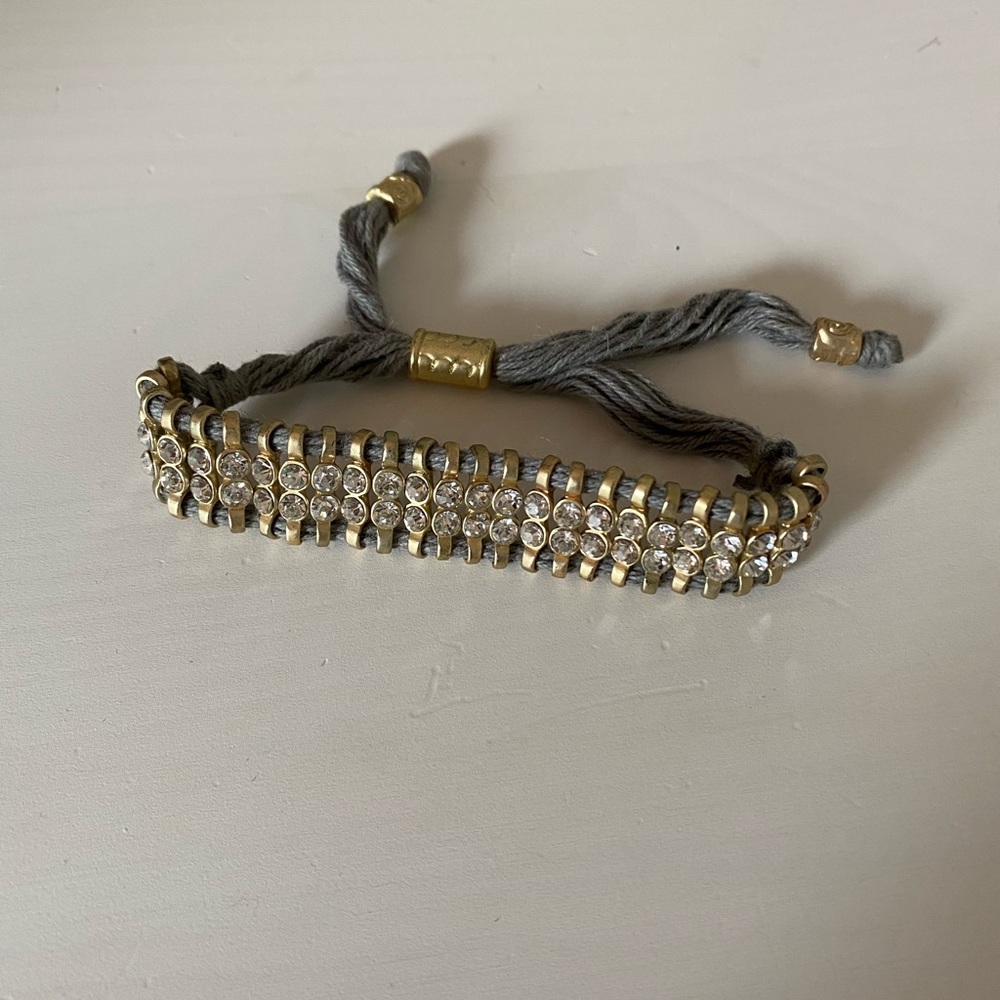 Crystal and Thread Adjustable Bracelet